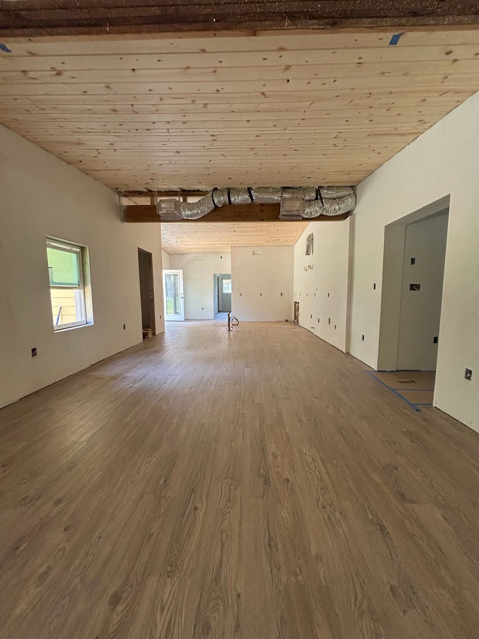 Interior renovation with new flooring and finish work